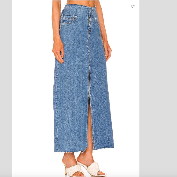 FRAME Cut Off Waist Denim Maxi Skirt - Picture 2 of 9